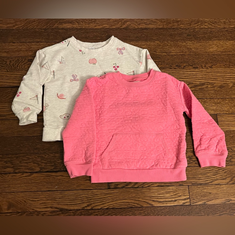 Carter’s & OshKosh Toddler Girl Pullover Sweatshirts - Set of 2 Shirts, Size 4T